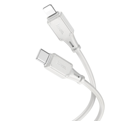 кабель hoco x101 silicone (pd) type-c - lightning 27w/1m (сірий) 