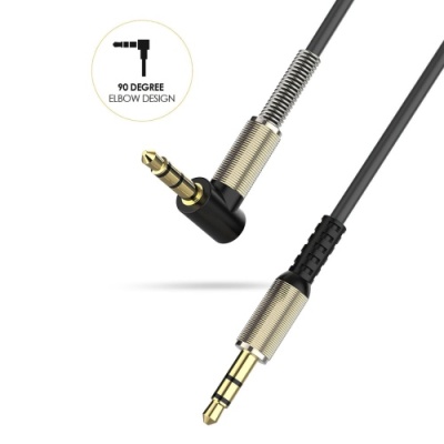 кабель aux skydolphin sr11 aluminium elbow vs mic/control 3.5mm 1m (чорний) 