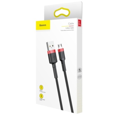 кабель baseus cafule usb - microusb 2.4a/1m (camklf-b91) (red-black) 