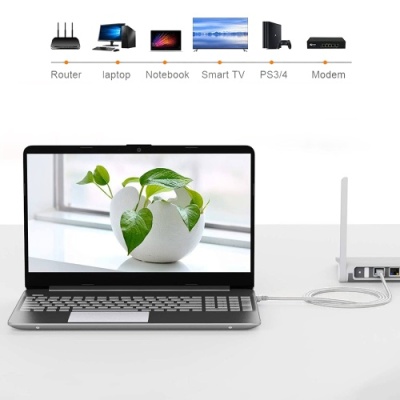 кабель set lan+lan 568b 1.5m (білий) 