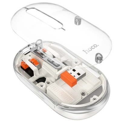 мишка бездротова hoco gm35 general dual-mode silent (battery version) (білий) 