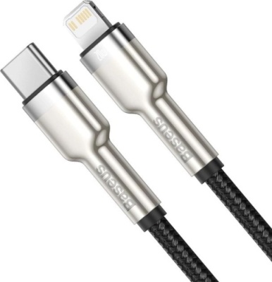 кабель baseus cafule metal (pd) type-c - lightning 20w/1m (catljk-a01) (black) 