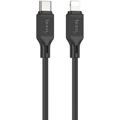 кабель hoco x90 cool silicone (pd) type-c - lightning 20w 3a/1m (чорний) 