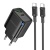 мережевий зарядний пристрій borofone ba83a 1usb/18w/qc3.0 + 1type-c/20w/pd + (type-c - type-c) (чорний) 