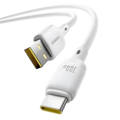 кабель baseus silky series fast charging usb - type-c 100w/1m (p10377703213-00) (white) 