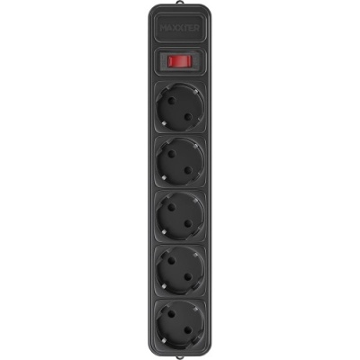 мережевий фільтр maxxter spm5-g-15b чорний, 4.5 м кабель, 5 розеток 