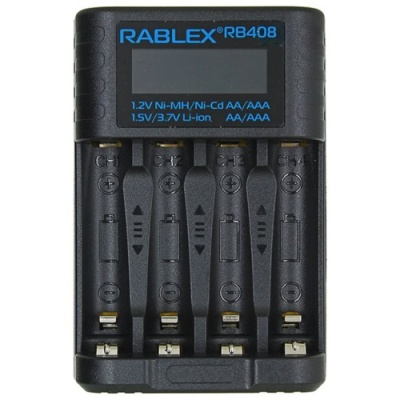 зарядний пристрій rablex rb-408 4акум +led (14500, aa,aaa) 