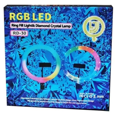 кільцева лампа rgb crystal rd-30 30cm 