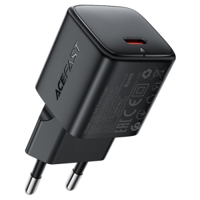 мережевий зарядний пристрій acefast a118 pd30w (1type-c) (чорний) 