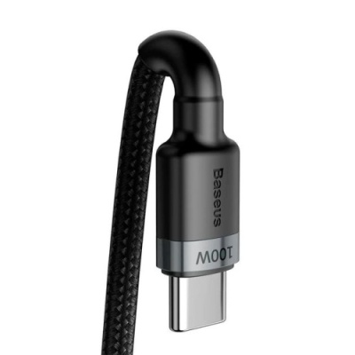 кабель baseus cafule type-c - type-c 100w 5a/2m (catklf-alg1) (black/gray) 