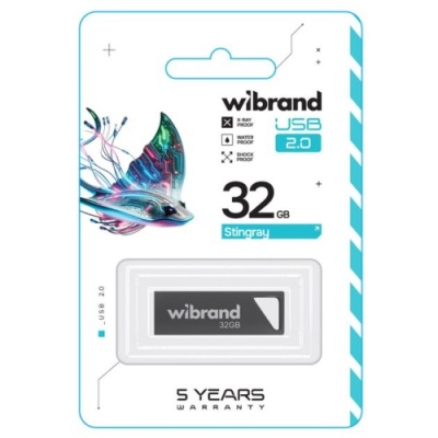 usb флеш-накопичувач wibrand 32gb stingray (сірий) 