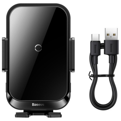 Автотримач з бездротовою зарядкою Baseus Wireless Charger Halo 15W (SUDD000001) Black