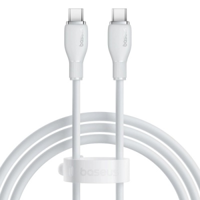 кабель baseus pudding series fast charging cable type-c - type-c 100w/1.2m (p10355702221-00) (white) 