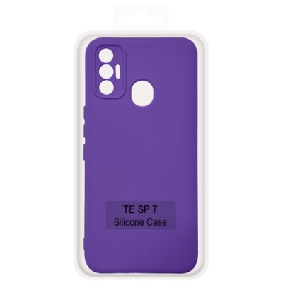 Купить чохол soft silicone case full для tecno spark 7 (фіолетовий) онлайн