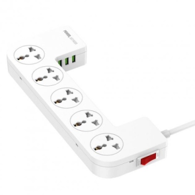 мережевий подовжувач ldnio sc5309 5 ports / 3usb / 2m / storage box (бiлий) 