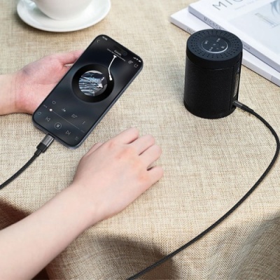 перехідник audio acefast j11 type-c - jack 3.5 plug (1m) (чорний) 