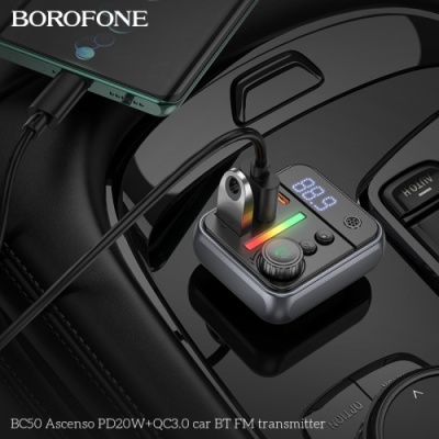 FM Модулятор Borofone BC50 38W PD20W+QC3.0 (Чорний)