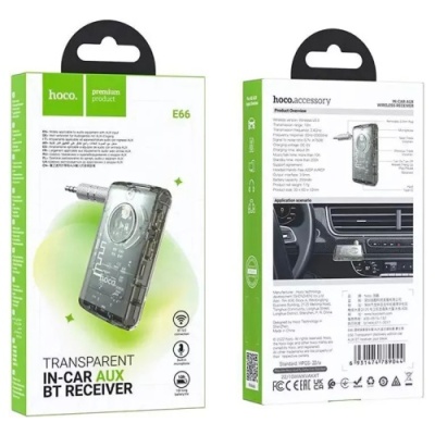 Bluetooth аудіо ресівер Hoco E66 (Чорний)
