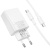 Мережевий Зарядний Пристрій Borofone BAS76A 1USB/18W/QC3.0 + 1Type-C/30W/PD + (Type-C - Type-C) (Білий) мережевий зарядний пристрій borofone bas76a 1usb/18w/qc3.0 + 1type-c/30w/pd + (type-c - type-c) (білий)