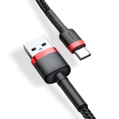 кабель baseus cafule usb - type-c 2.0a/3m (catklf-u91) (blak-red 