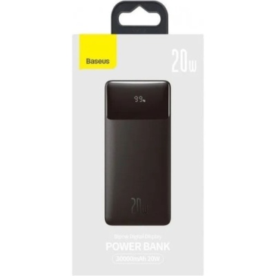 додаткова батарея power bank baseus bipow digital display 20w 30000mah black (ppbd050401) 