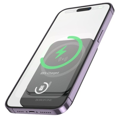 додаткова батарея power bank borofone bj63 with magsafe 15w+pd20w 5000 mah (чорний) 