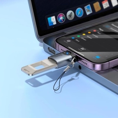перехідник otg hoco ua46 lightning - usb2.0 (46pc) (сірий) 