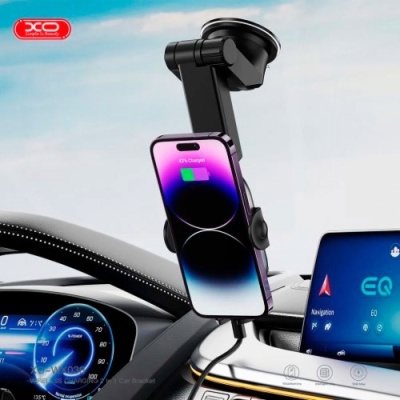 Автотримач XO WX-038 Wireless Charger 15W (Чорний)