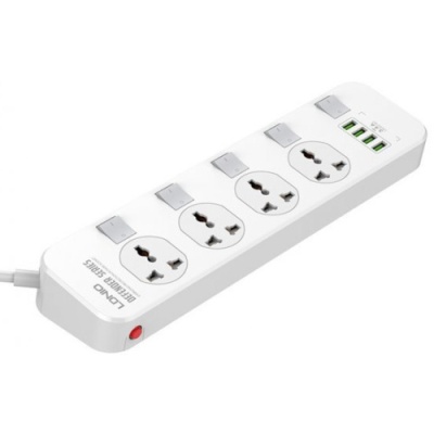 мережевий подовжувач ldnio sc4408 4usb 3.4a (бiлий) 
