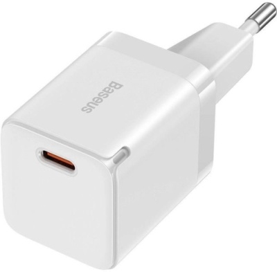 мережевий зарядний пристрій baseus gan3 fast charger eu (ccgn010102) 1type-c/30w/pd (білий) 