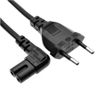 кабель живлення від 220v для колонок і радіо c7/f 2pin 1,2m кутовий (чорний) 