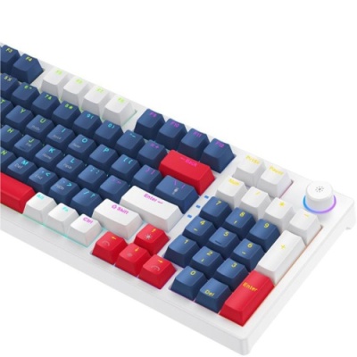 клавіатура бездротова xo kb-08 wireless tri-mode 96-key mechanical (синій+білий+червоний) 