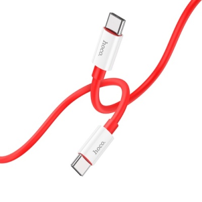 кабель hoco x87 magic silicone (pd) type-c - type-c 60w 3a/1m (червоний) 
