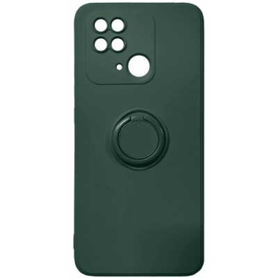 Купить силіконовий чохол soft silicone casevsmagnet ring для xiaomi redmi 10c - dark green онлайн