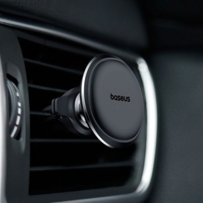 Автотримач Baseus Magnetic Car Mount with Cable Clip Air Vent Version (C40141201113-00) (black)