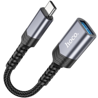 перехідник hoco ua24 type-c to usb 3.0 (сірий) 