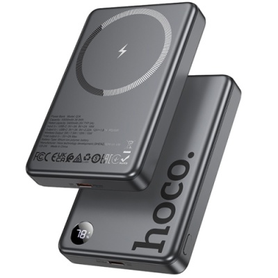 додаткова батарея power bank hoco q34 clever pd20w magnetic with digital display 10000mah (сірий) 