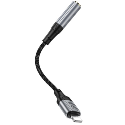 перехідник hoco ls36a lightning - aux (3.5mm) (сірий) 