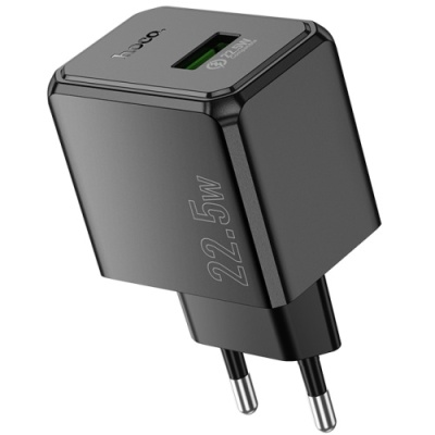 мережевий зарядний пристрій hoco cs17a 1usb/22.5w/qc3.0 multi-protocol (чорний) 
