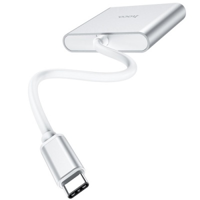 перехідник hoco hb14 type-c to usb3.0+hdmi+pd (сталевий) 