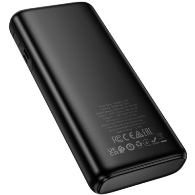 додаткова батарея power bank hoco j158 pro 22.5w+pd20w 10000mah (чорний) 