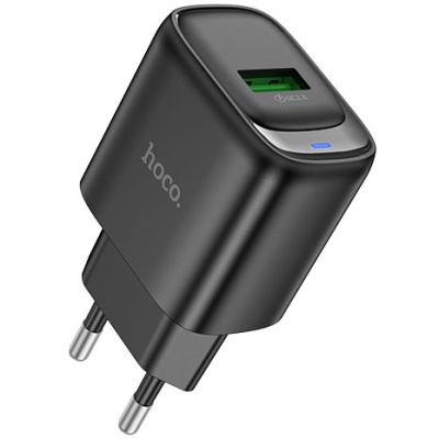 мережевий зарядний пристрій hoco c140a 1usb/18w/qc3.0 (чорний) 