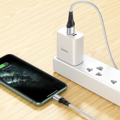кабель hoco x50 excellent usb - lightning 2.4a/1m (сірий) 