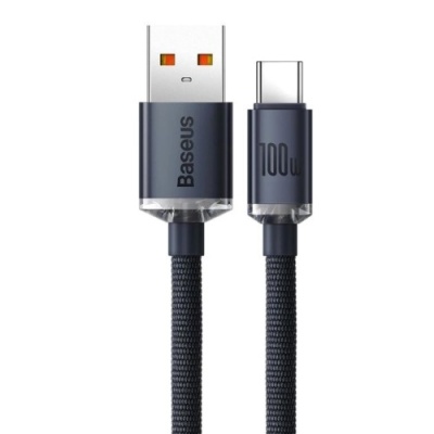 кабель baseus crystal shine usb - type-c 100w 5a/1.2m (cajy000401) (black) 