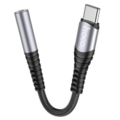 перехідник hoco ls33 type-c - 3.5 audio jack (сірий) 