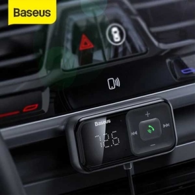 FM Модулятор Baseus (CCTM-E01) T Typed S-16 2USB (Чорний)