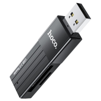 картрідер hoco hb20 mindful 2-in-1 usb2.0 (чорний) 