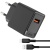 мережевий зарядний пристрій earldom es-eu45c 1usb/18w/qc3.0 + (usb - type-c) (чорний) 