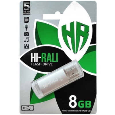 usb флеш-накопичувач hi-rali rocket 8gb (сталевий) 