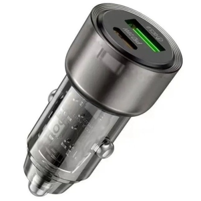 Автомобільний Зарядний Пристрій Hoco Z52 1USB/18W/QC3.0 + 1Type-C/20W/PD (Чорний)